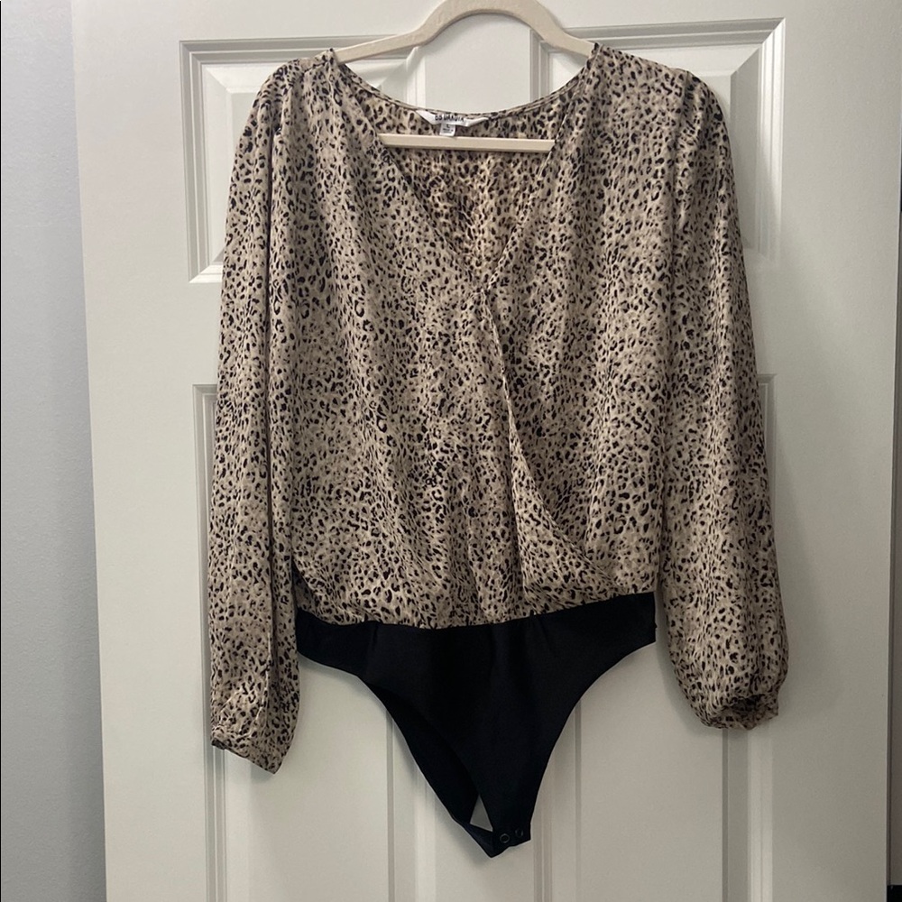 BB Dakota Leopard Print Long Sleeve Bodysuit